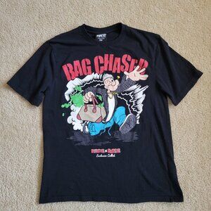 Reason x Popeye Bag Chaser Tee Black Streetwear Graphic Mens 2X Fits L/XL